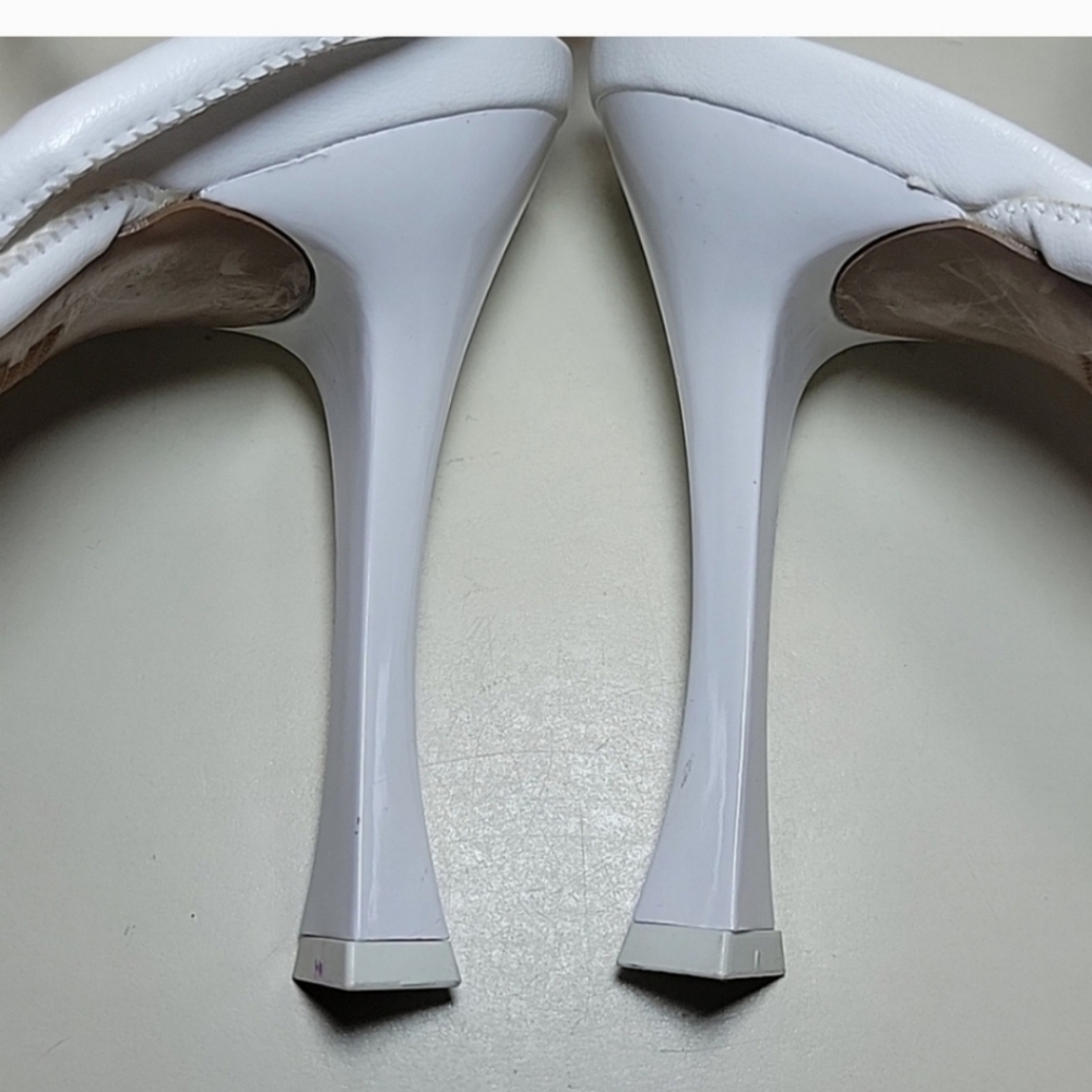 ZARA WHITE Angular Strappy Heels Size 8 - Picture 8 of 15